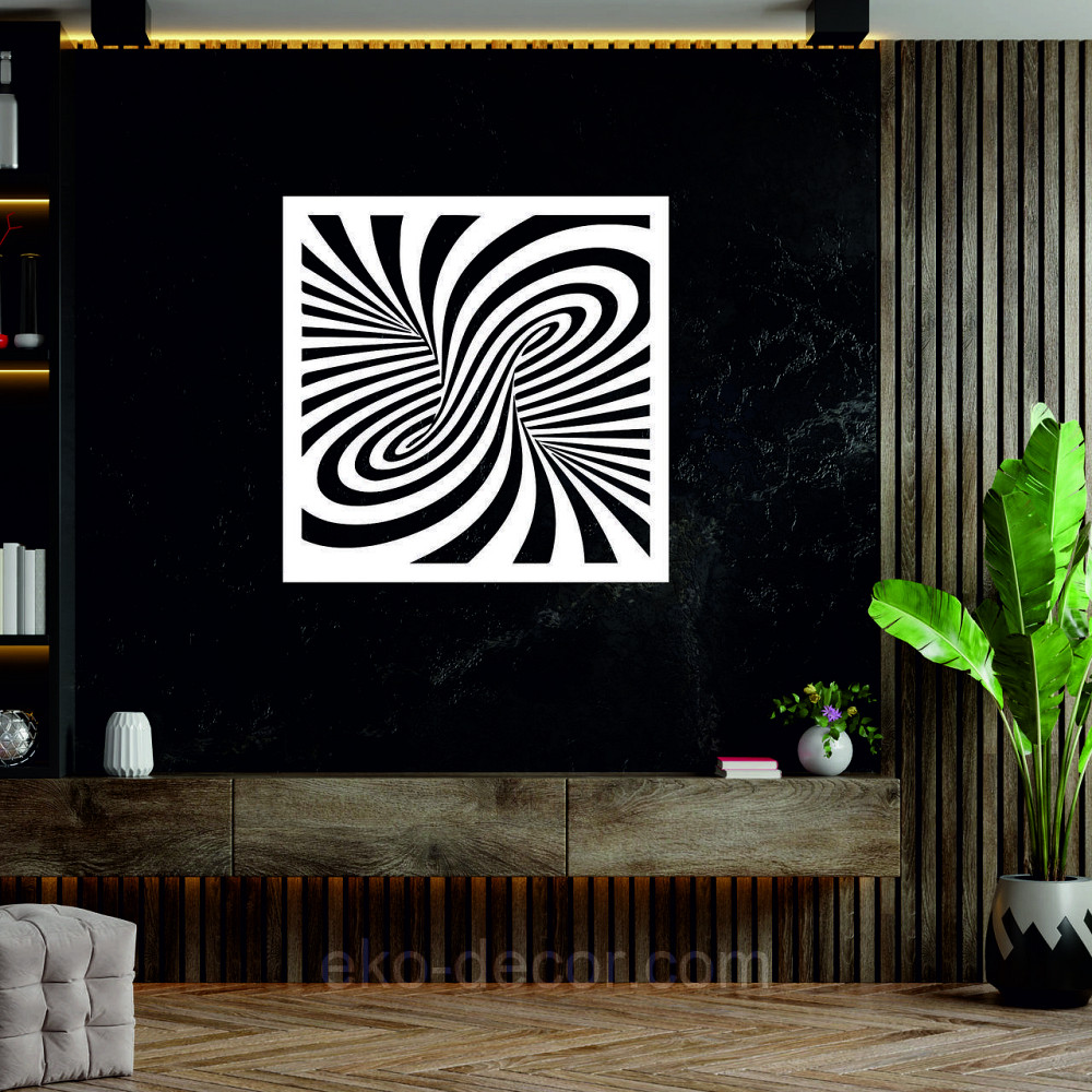 Декоративне настінне Панно «Ілюзія», Декор на стіну 50*50 см, Білий Київ - фото 3