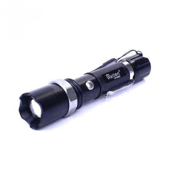 Аккумуляторный светодиодный тактический фонарь с линзой Watton WT-038 металлический ударопрочный Каменец-Подольский