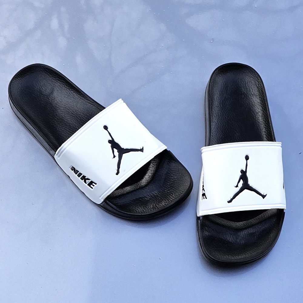 Шльопанці Nike Jordan Чорні Сланці Тапочки Білі Найк Жіночі (розміри: 36,38,39,41) Дніпро - фото 7