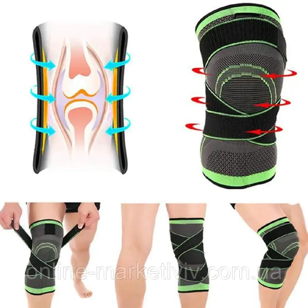 Бандаж коленного сустава KNEE SUPPORT WN-26,Зелёный,L SBR Киев - изображение 5