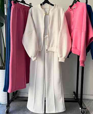 Жіночий костюм-двійка з широкими штанами Білий 42/44 Харків