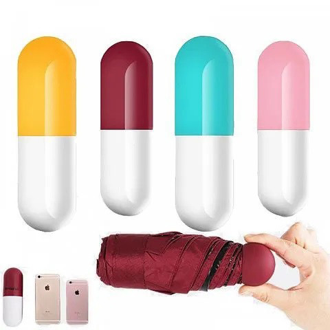 Компактный зонтик в капсуле-футляре Красный, маленький зонт в капсуле. Цвет: красный MZ-23 Львов - изображение 9