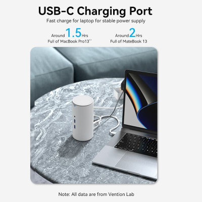 Концентратор Vention USB3.1 Type-C to HDMI/VGA/USB3.0x3/RJ45/SD/TF/TRRS 3.5m/PD/DC100W12-in-1 (TPHWC-EU) Вінниця - фото 11