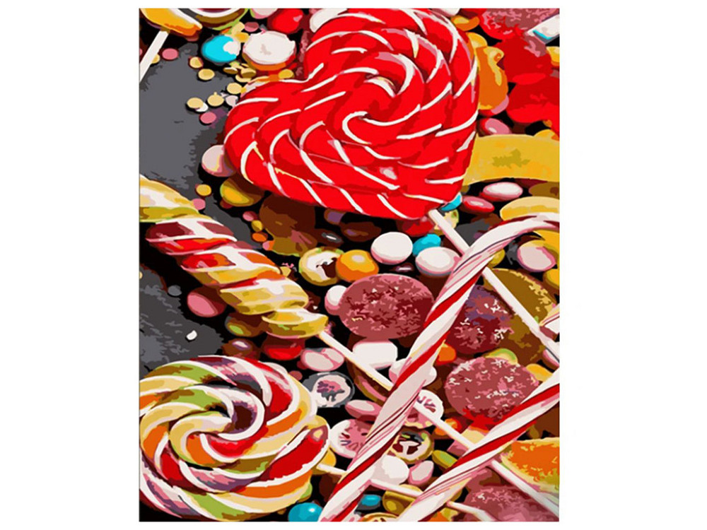 Набір для розпису по номерах Солодкі льодяники Strateg розміром 40х50 см (HH030), шт Київ - фото 1