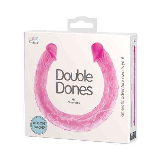 Фаллоимитатор двусторонний Baile Double Dones, реалистичный, розовый, 44 × 3,5 см Sex Aura Киев
