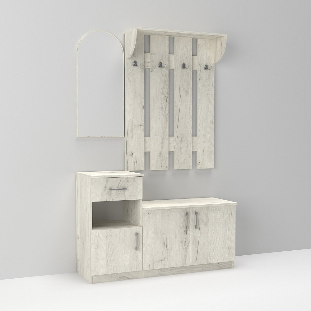 Прихожая Алиса, Дуб Крафт Білий, 1200/400/1880 Львов - изображение 1