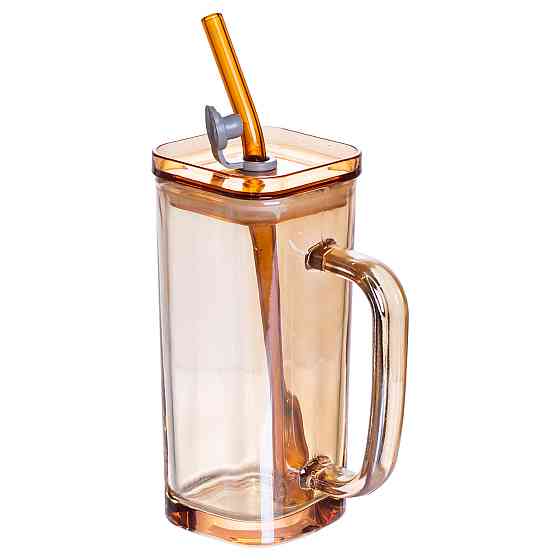 Yiwu Скляна чашка з кришкою і трубочкою 280 (мл) HP-19-53GLD Коломыя