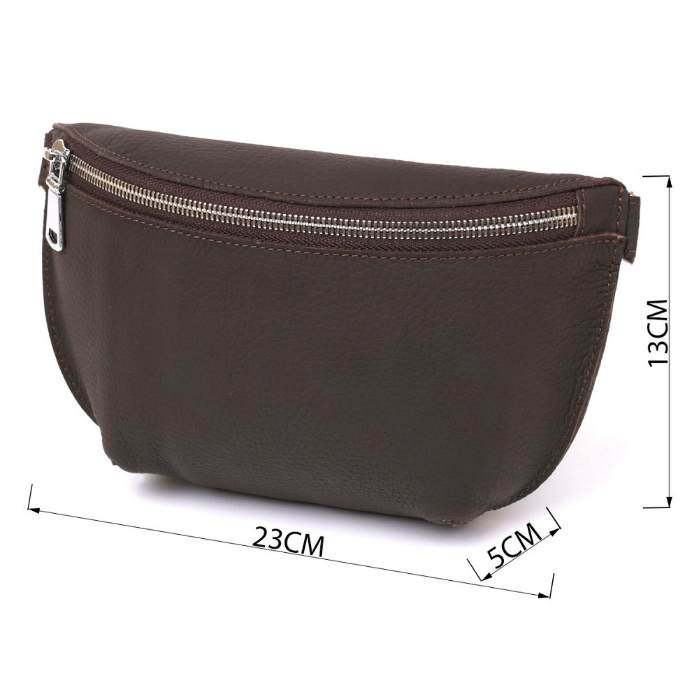 Кожаная матовая бананка Коричневый (SHVIGEL) Киев - изображение 7