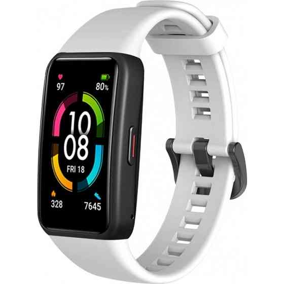 Силиконовый ремешок для фитнес-браслетов Huawei Honor Band 6 (Белый) Николаев