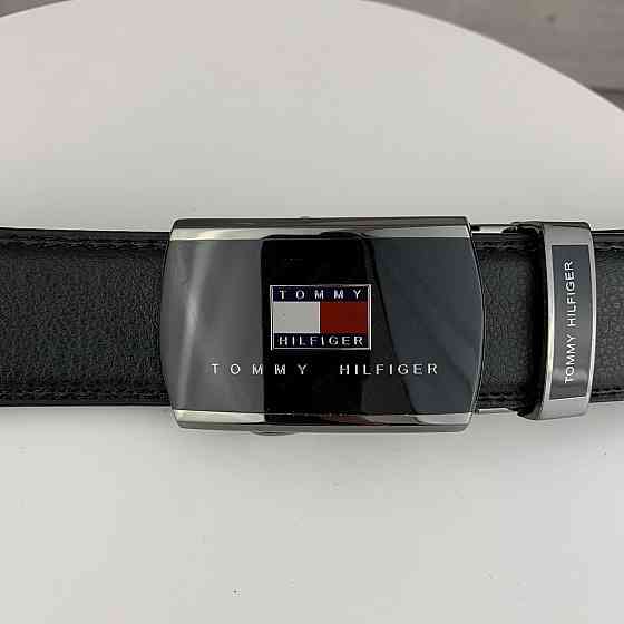Мужской ремень Tommy Hilfiger Томи Хилфигер, пояс из эко кожи в подарочной коробке, черныйMasterSem Киев