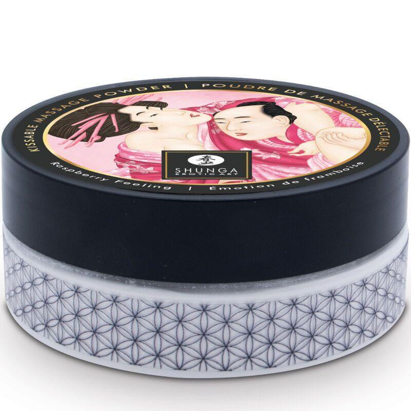 Смачна пудра для оральних пестощів Shunga Body Powder Raspberry feeling, 75 г, аромат малини Sex Aura Київ - фото 2