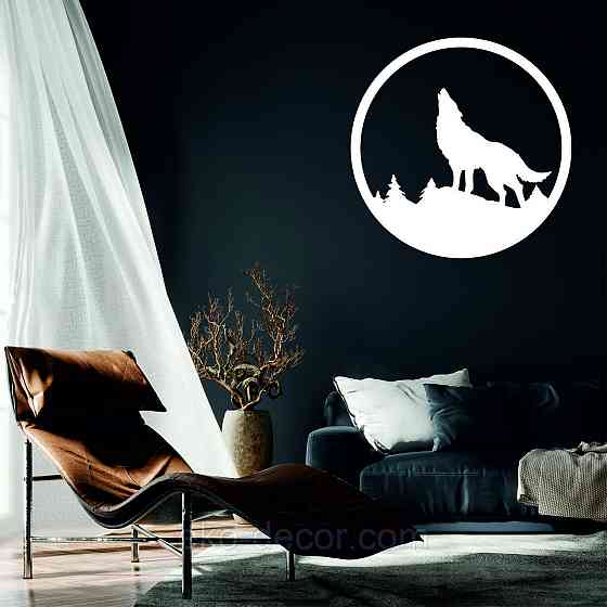 Декоративное настенное Панно «Волк», Декор на стену 50*50 cv, Белый Киев