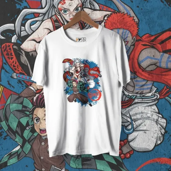 Футболка для підлітка хлопчика з принтом Клинок, рассекающий демонов Танджиро, Дакі, Аказа WE Розмір 160 Anime10359 Дніпро