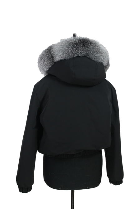 Бомбер женский с мехом блюфрост 50 Черный Харьков - изображение 9