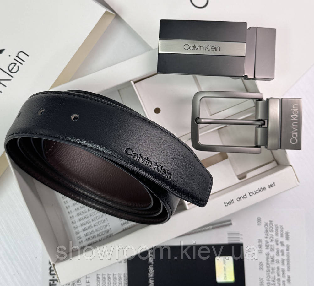 Чоловічий подарунковий набір (ремінь із двома пряжками) (413) Київ - фото 2