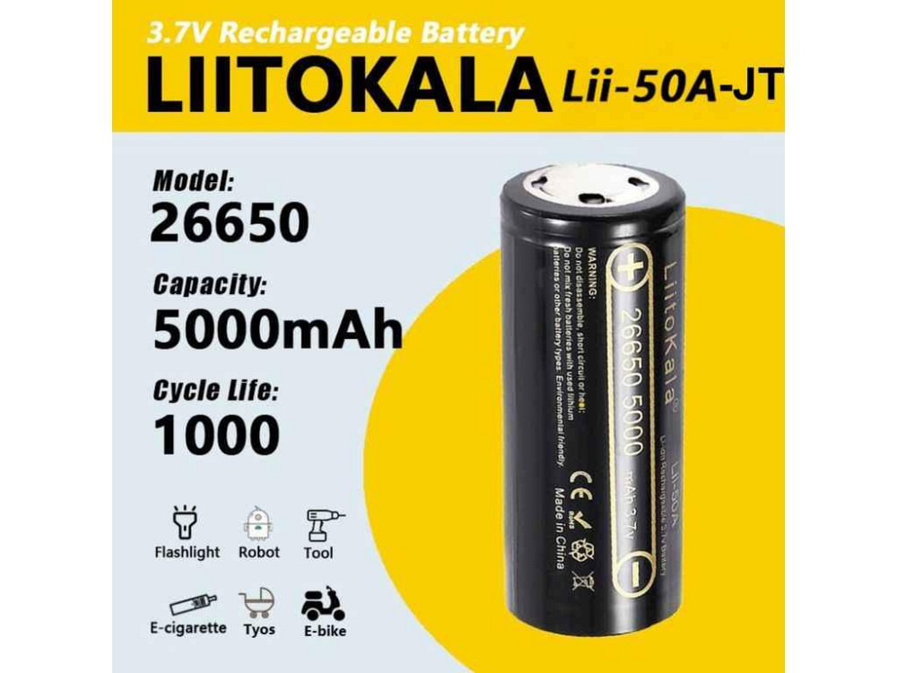 Аккумулятор Li-ion 5000mAh 1шт Lii-40E, 3.2V ОРИГИНАЛ ТМ LIITOKALA Киев - изображение 1