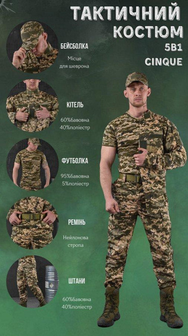 Тактический костюм 5в1 уставной пиксель cinque РН3686 Одесса - изображение 9