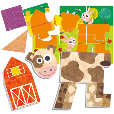 Развивающая игрушка Headu Тактильная игра Монтессори - Формы и контуры (MU25374) Винница - изображение 2