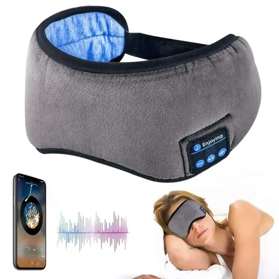 Маска для сна с наушниками Bluetooth MUSIC GOGGLES AND183 / Повязка на глаза с гарнитурой Коломия