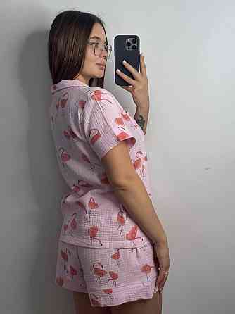 Жіноча піжама муслінова із шортами Фламінго XL Харків