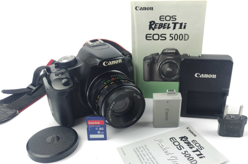 Дзеркальний фотоапарат Canon EOS 500D (Rebel T1i) + Helios 44 mm. Київ - фото 1