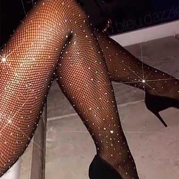 Идеальные колготки со стразами - Черный - 2/3 (S/M) – Эротическое бельё Винница - изображение 1