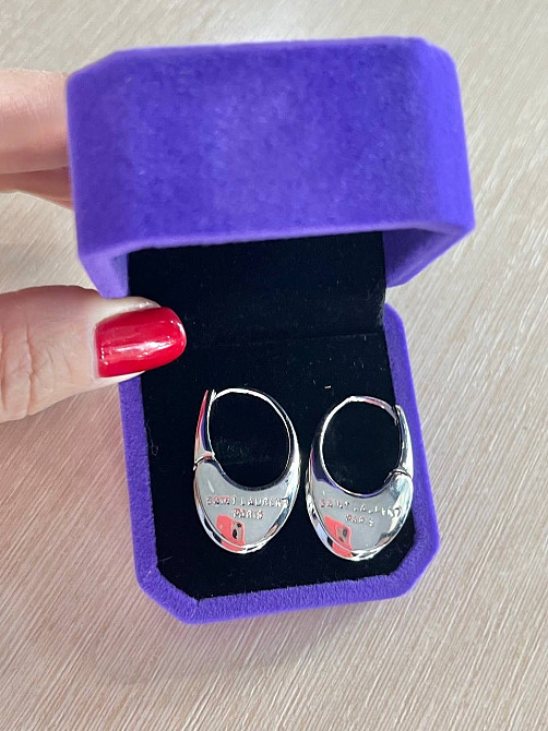Сережки Saint Laurent у білому золоті Одеса - фото 2