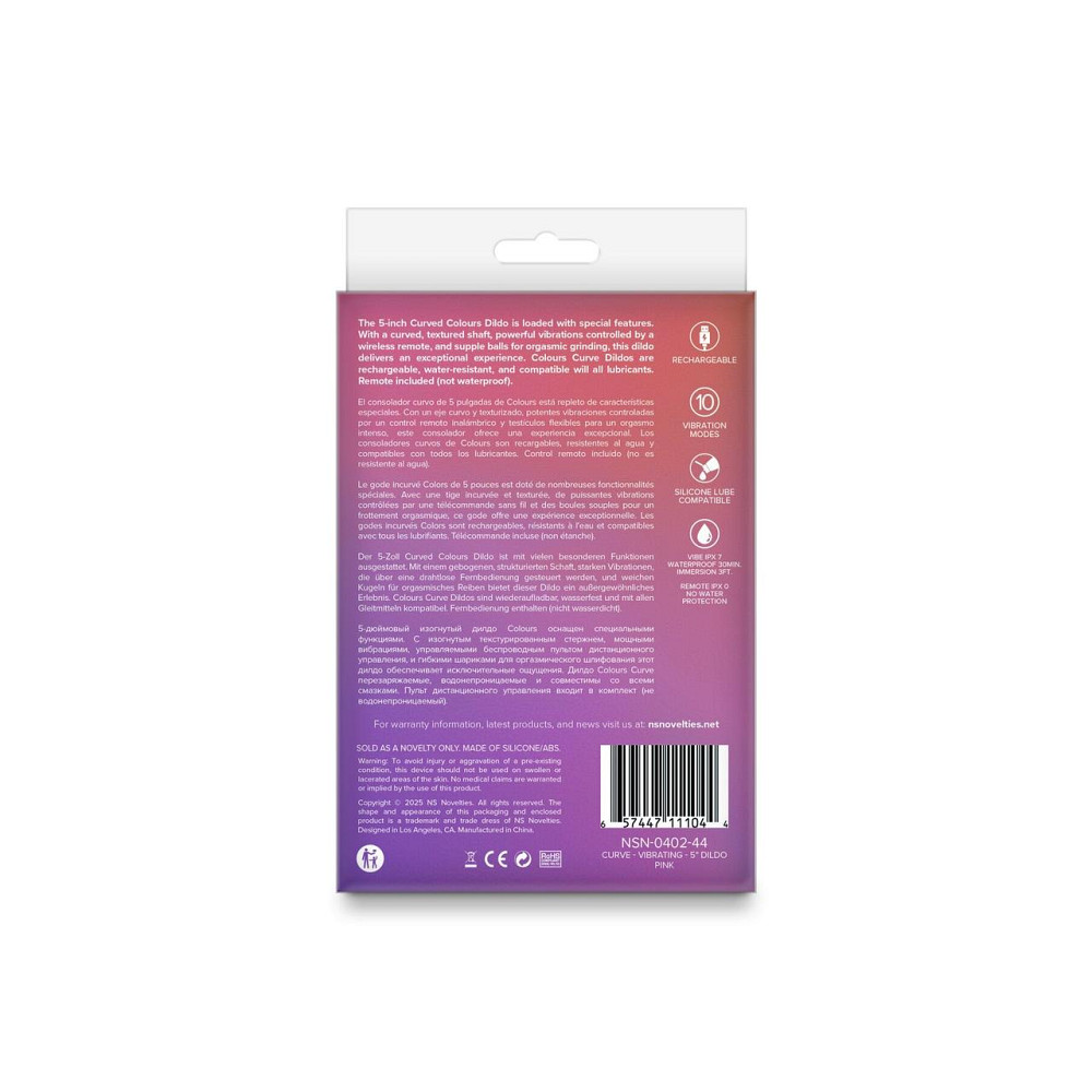 Дилдо з вібрацією NS Novelties Colours - Curve - Vibrating - 5" Dildo - Pink Sex Aura Київ - фото 4