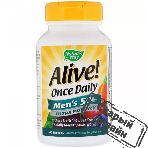 Витамины для мужчин 50+ (Alive! Men's 50+ multi-vitamin) 60 таблеток Київ - фото 3