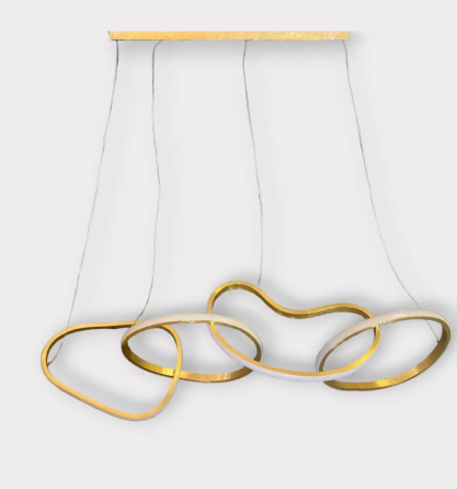 Светодиодная люстра 4 Кольца PJ857 (100см) Золотистая Винница
