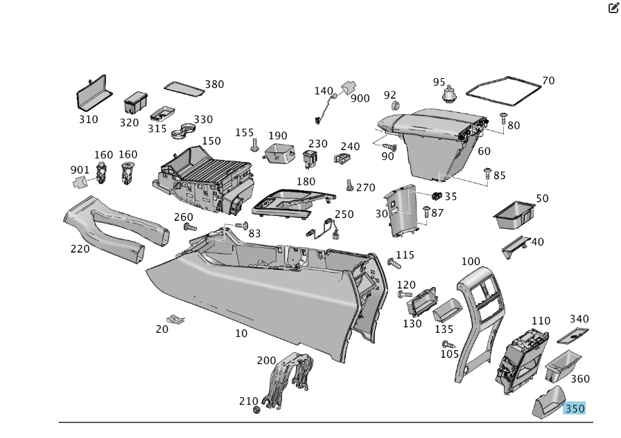 Mercedes-Benz  A1666831194 Вставка - килимок у речовий відділ у підлокітнику для задніх пасажирів ML/GLE W166 GLE Coupe C292 GL/GLS X166 Одесса - изображение 2