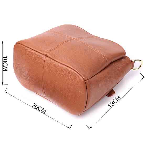 Замечательная женская сумка с твердым дном из натуральной кожи Vintage sale_15108 Рыжий Киев