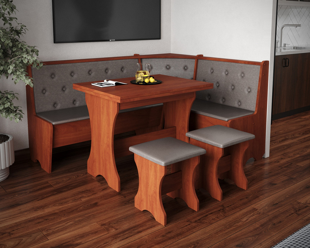 Табурет с мягким сиденьем, табуретка на кухню Ткань Дорандо (темный) ДСП Яблоня Львов - изображение 2