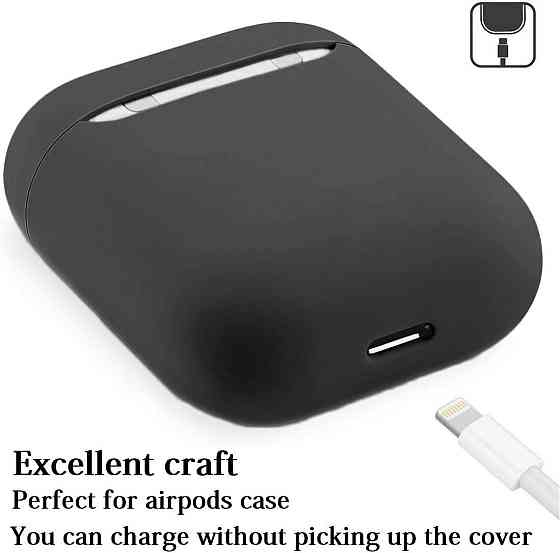 Захисний чохол для Airpods, ультратонкий силіконовий, сумісний з Airpods 1 та AirPods 2 (чорний) Дніпро