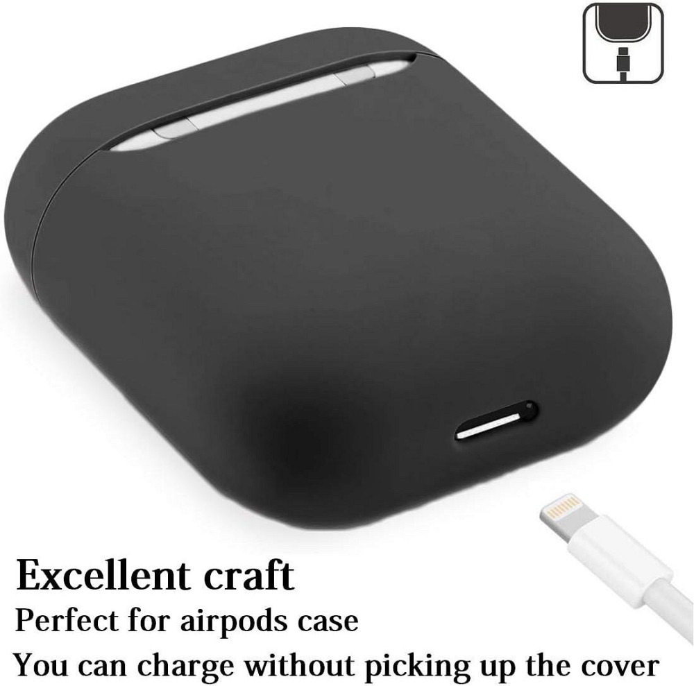 Захисний чохол для Airpods, ультратонкий силіконовий, сумісний з Airpods 1 та AirPods 2 (чорний) Дніпро - фото 4