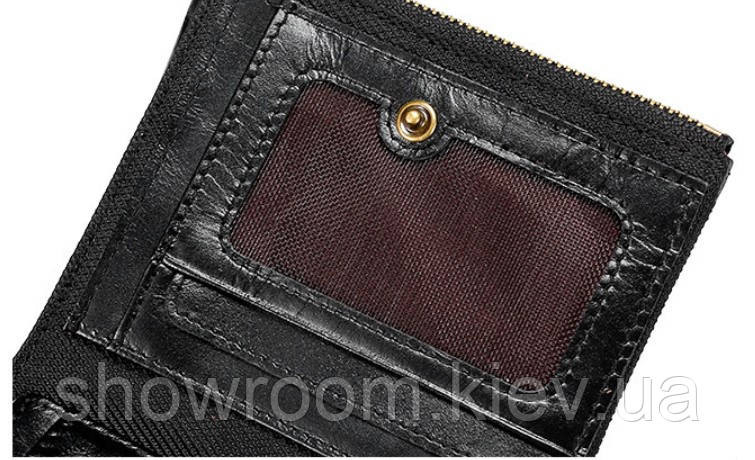 Чоловіче шкіряне портмоне на кнопці Leather Collection (2766) Київ - фото 4
