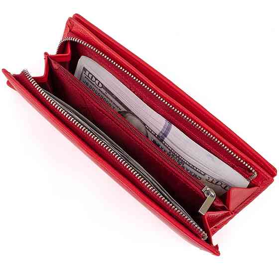 Вертикальный кошелек кожаный женский ST Leather 19275 Красный Киев