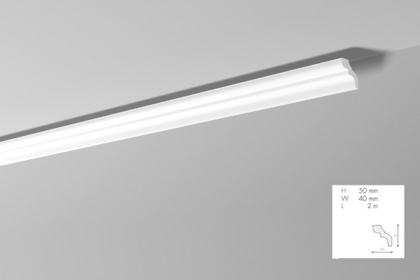 Карниз(плинтус) потолочный гладкий  NMC, D  ,49x42x2000 мм Днепр - изображение 1