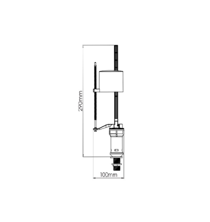 Клапан наповнення поплавковий нижньої подачі води 1/2 пластикова різьба NOVA Харків