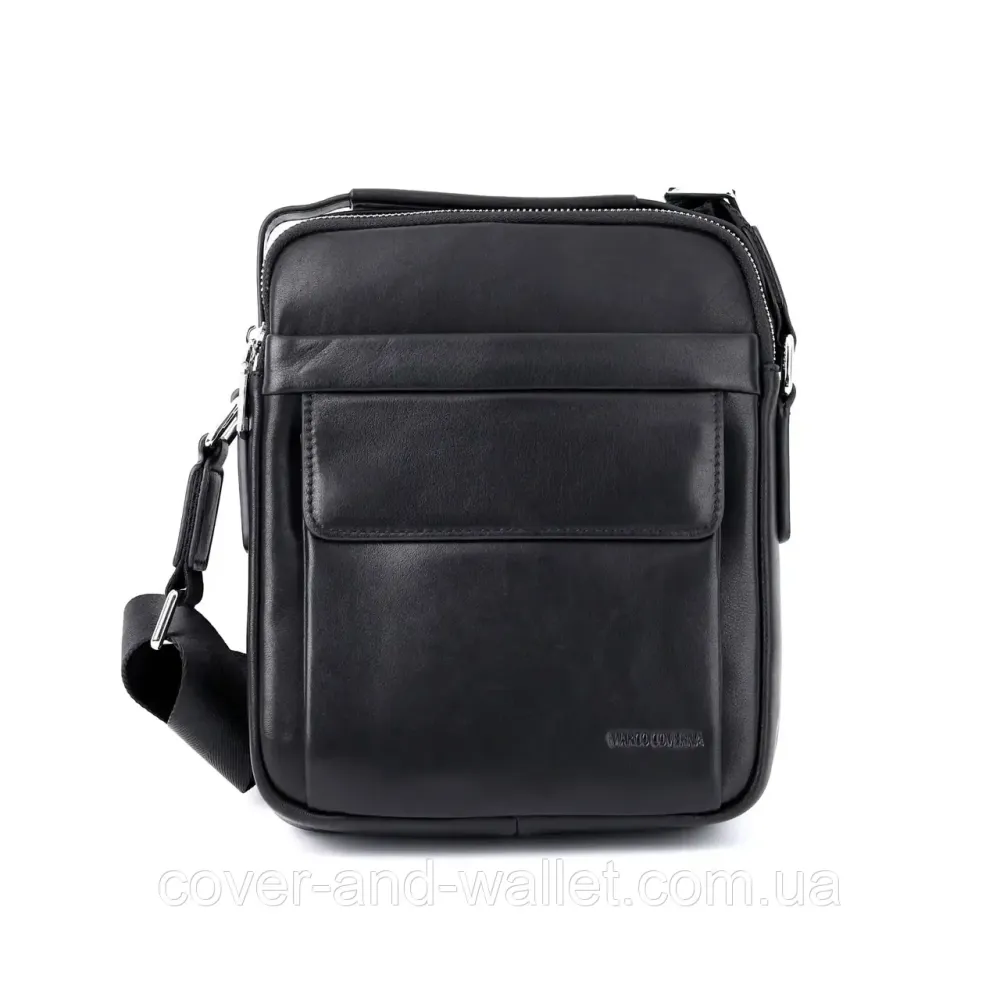 Фірмова чоловіча сумка-барсетка з натуральної шкіри Marco Coverna 7706 black Київ - фото 5