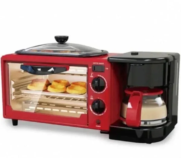 Піч електрична для сніданку 3 в 1 3600Вт Кавоварка Сковорода BITEK BT-5308R Колір корпусу Червоний Одеса - фото 6