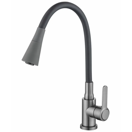 Змішувач для кухнi Zerix Eza-011-T Graphite Refl.Black (колір графіт+силіконовий вилив чорний) (ZX6145)   ( 21070 ) Харьков