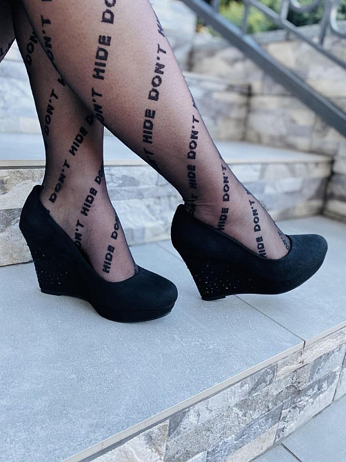 Туфлі жіночі LENA MELIANI чорні еко-замша танкетка 9см (M619-D2302) 35р.36р.37р. Коломия - фото 8