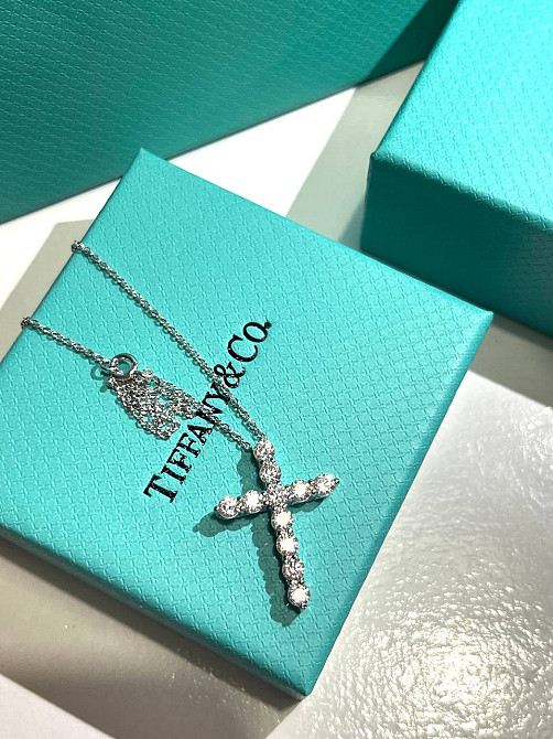 Хрестик Тіффані посрібнення Гравірування Tiffany Одеса - фото 1