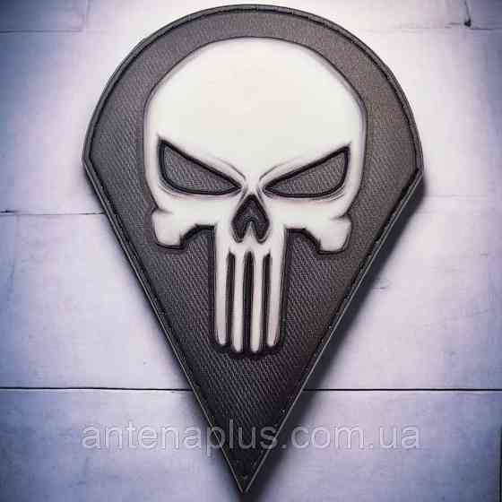 Каратель черно-белый патч / шеврон Киев