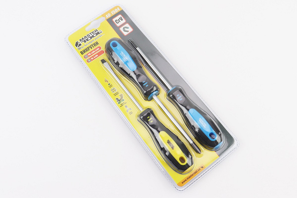 Викрутки магнітні набір 3шт PH1/PH2/SL5х100мм 40-1504 Київ - фото 1