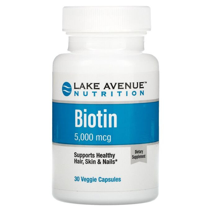 Біотин Biotin, 5,000 mcg, 30 Veggie Capsules Луцьк - фото 1