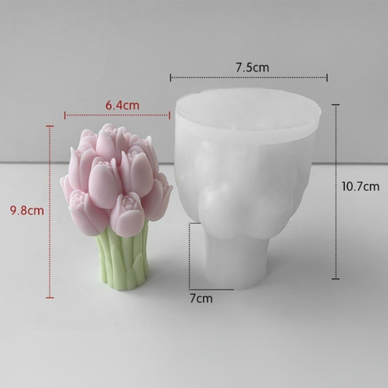 Силиконовая форма для изготовления свечи, молд для изделий из соевого,пчелиного воска и парафина 75 х 70 х 107 мм Кам'янець-Подільський