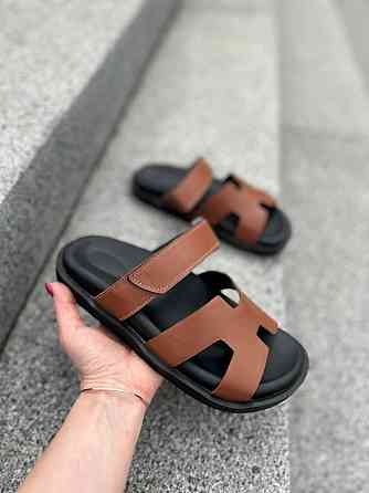 Зручні жіночі шльопанці з натуральної шкіри коричневі на низькому ходу Notta bene TS-0224 р. 38 Коломия