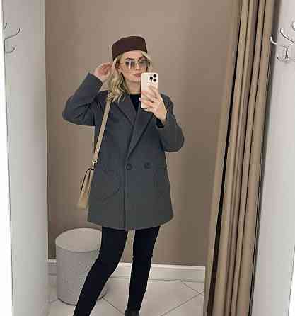 Женское элегантное пальто на подкладке турецкий кашемир Графит, 42/46 Одесса